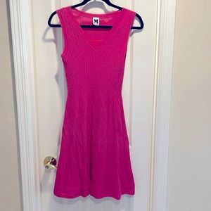 Missoni fuscia pink knit vneck A-line tank dress size 40 IT size 4 US